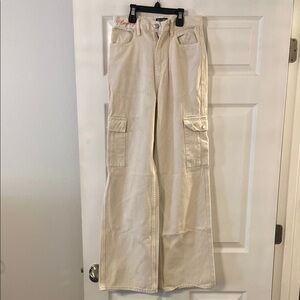 Playboy Cream Pants from Pacsun  with Pink Logo size 25 inseam 30” waist 24”